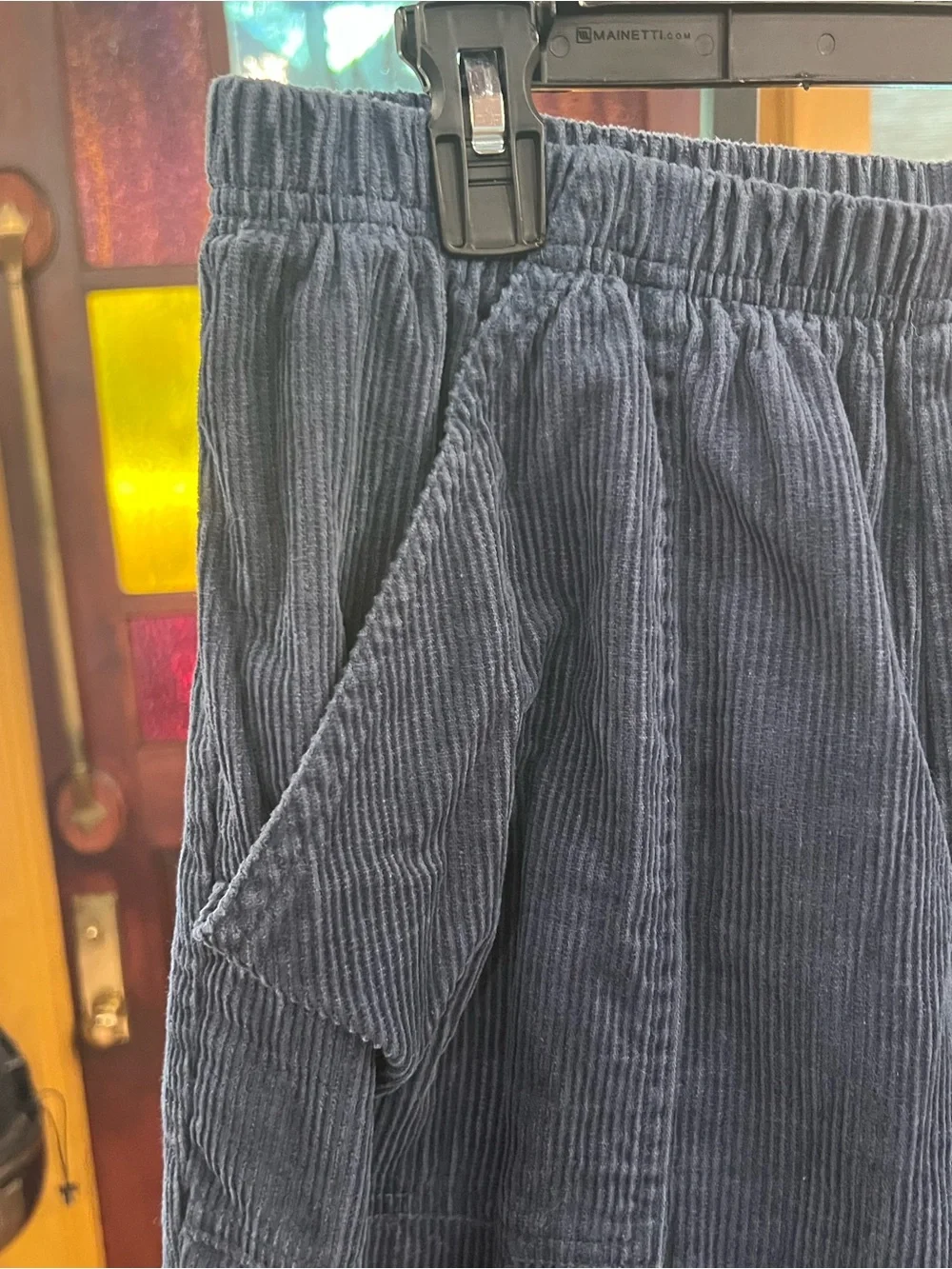 Vintage Haband Men's Navy Corduroy Elastic-Waist Pants